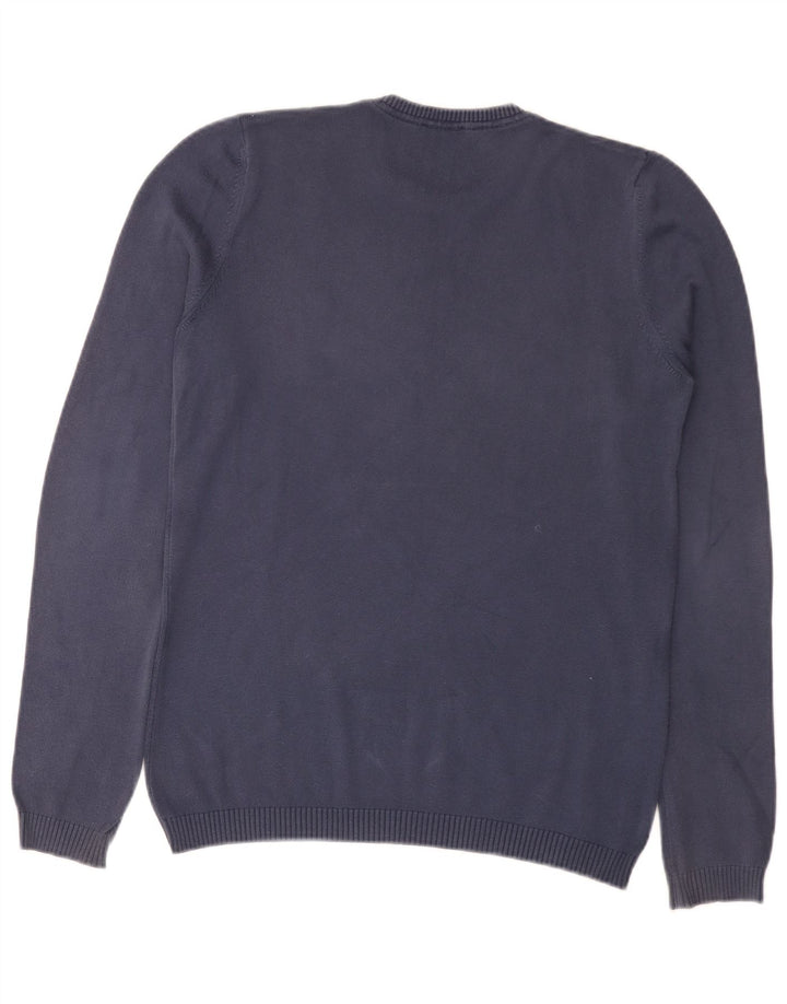 Maglione maglione girocollo da uomo Benetton piccolo blu navy
