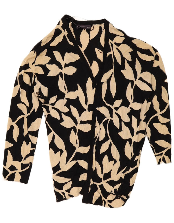 Maglione cardigan oversize da donna Marks & Spencer UK 16 grande floreale nero