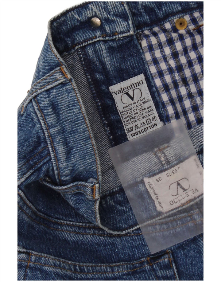 Gonna in denim da donna Valentino W26 piccola in cotone blu