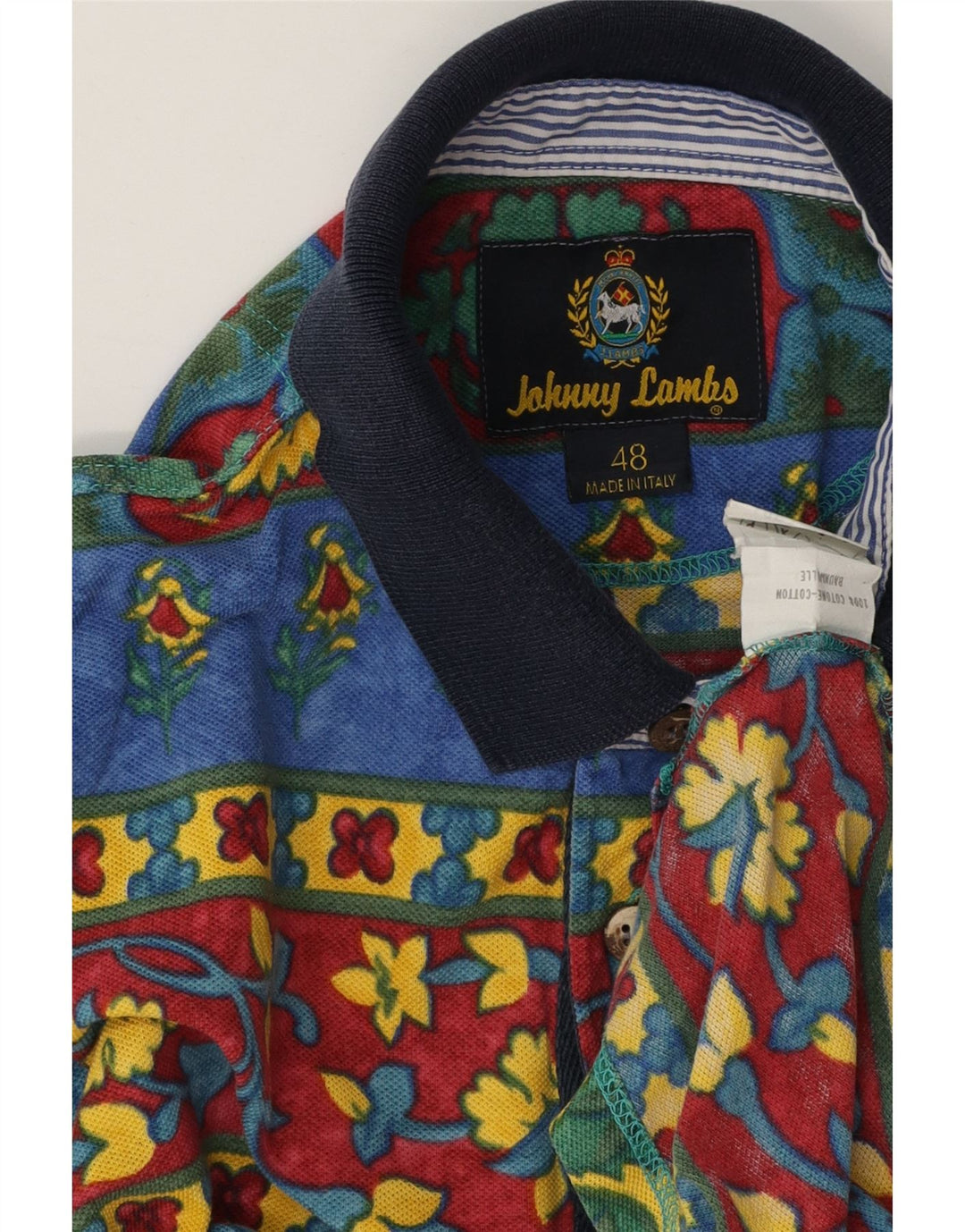 Polo da uomo Johnny Lambs IT 48 Cotone geometrico multicolore medio