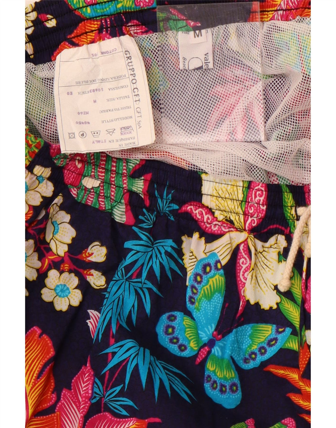 Pantaloncini sportivi da uomo Valentino medi in cotone floreale blu navy