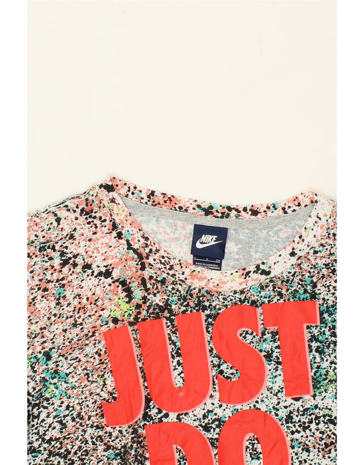 NIKE Womens Oversized Crop Graphic T-Shirt Top UK 10 Small Multicoloured Vintage Nike and Second-Hand Nike from Messina Hembry 