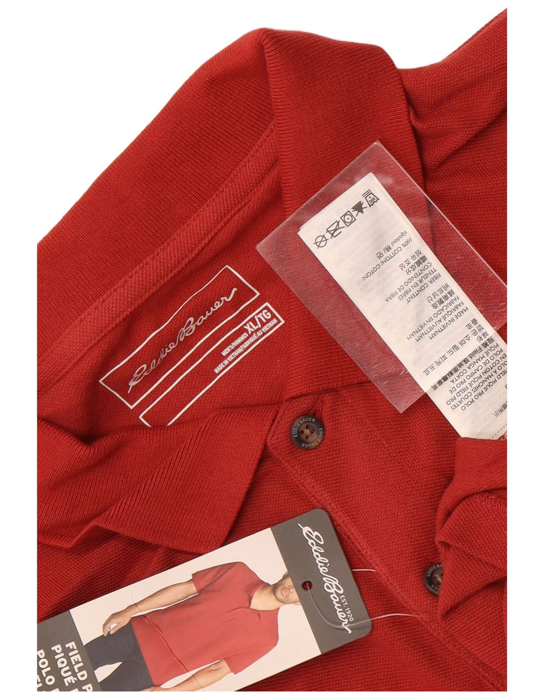Polo da uomo Eddie Bauer XL in cotone rosso