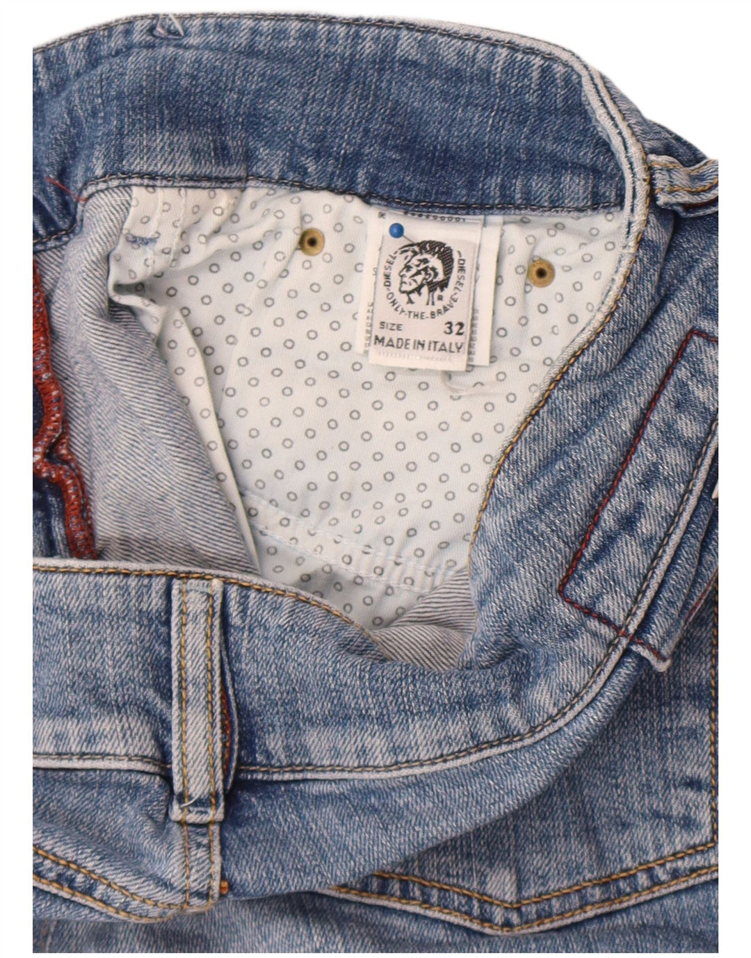 Pantaloncini di jeans da donna Diesel W32 grandi in cotone blu