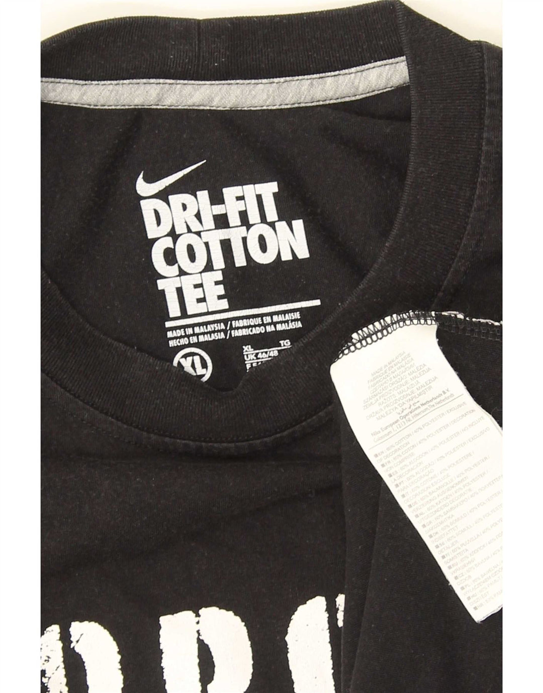 T-shirt grafica da uomo Nike Top XL in cotone nero