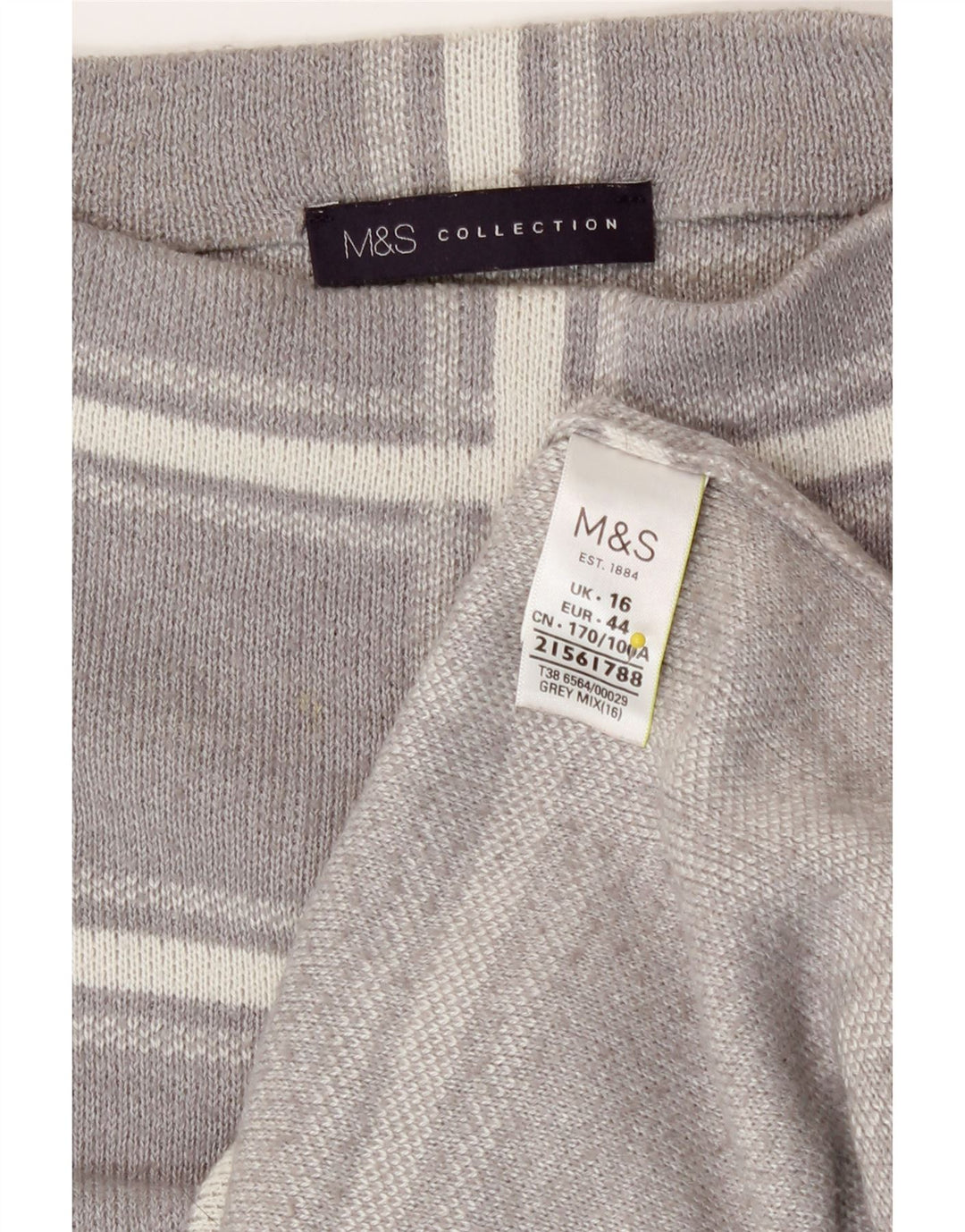 Maglione maglione girocollo da donna Marks & Spencer UK 16 grande quadri grigi
