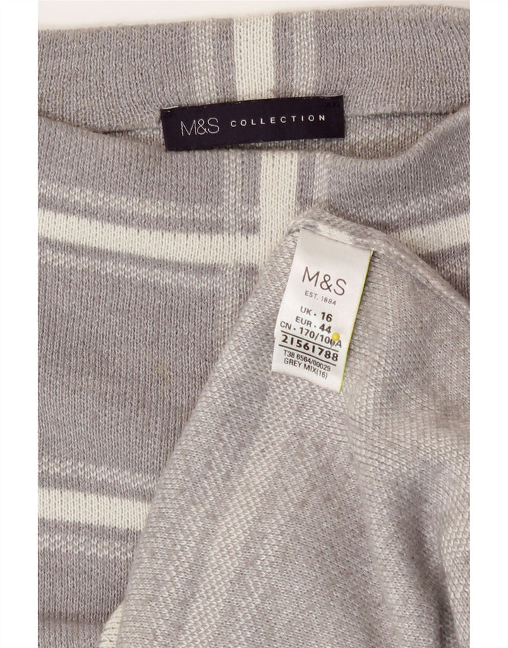 Maglione maglione girocollo da donna Marks & Spencer UK 16 grande quadri grigi