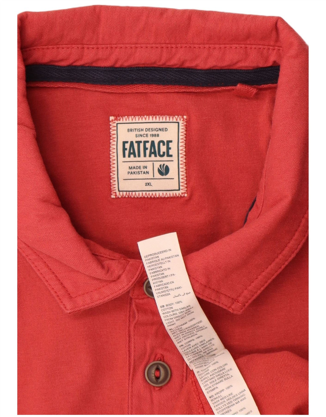Polo da uomo Fat Face 2XL in cotone rosso
