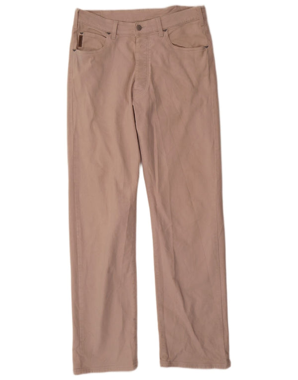 Pantaloni casual dritti da uomo Armani W34 L33 in cotone beige