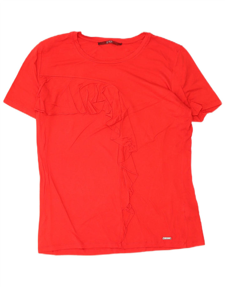 Guess T-shirt da donna Top UK 16 Large rossa in viscosa