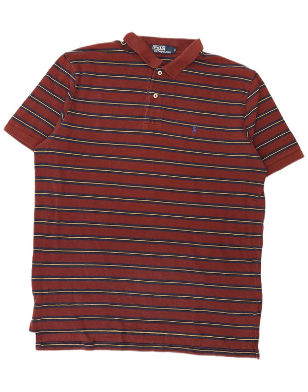 Polo Ralph Lauren Camicia da uomo XL in cotone a righe bordeaux