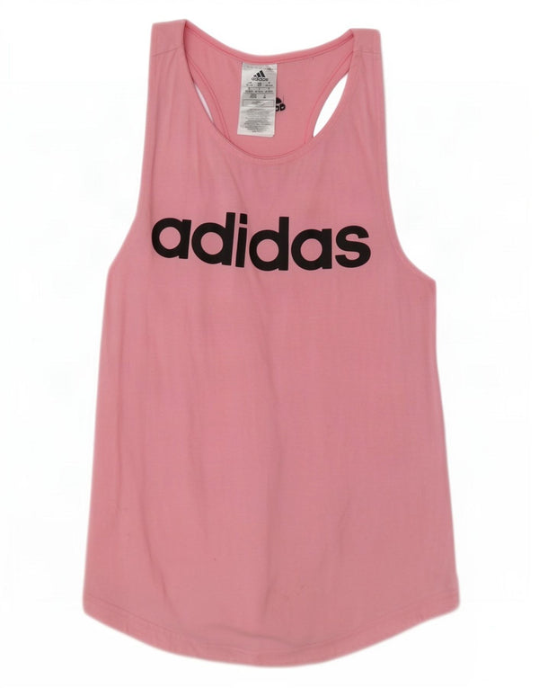 Canotta grafica da donna Adidas UK 4/6 XS cotone rosa