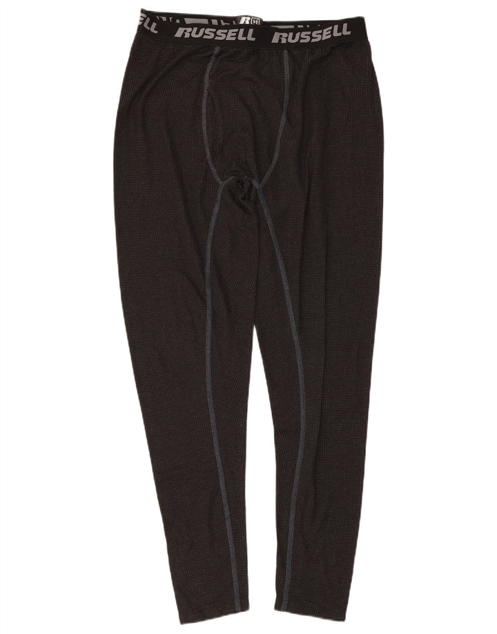 Leggings grafici da uomo Russell Athletic grandi in poliestere nero