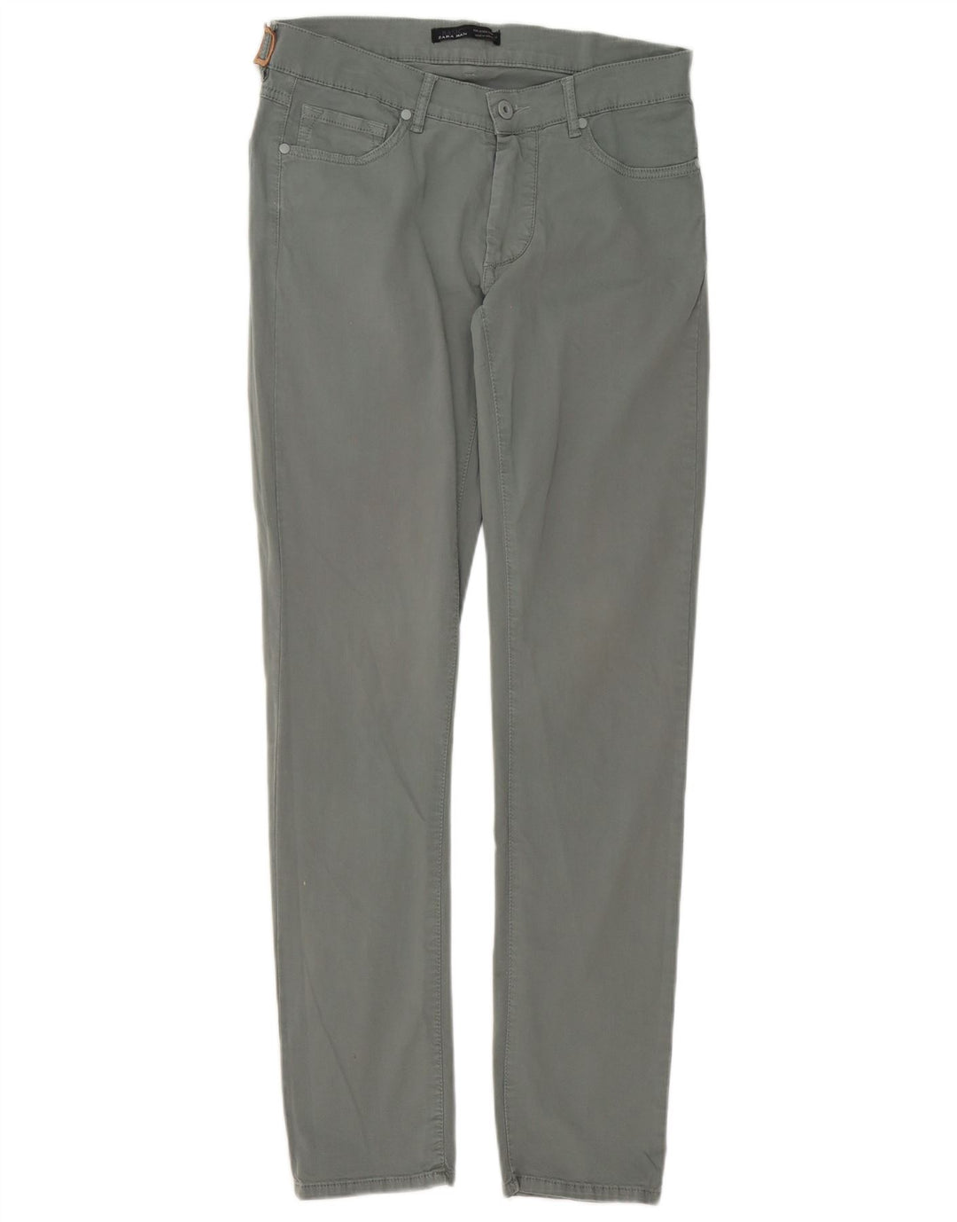 Jeans slim da uomo ZARA EU 40 medio W31 L31 cotone grigio