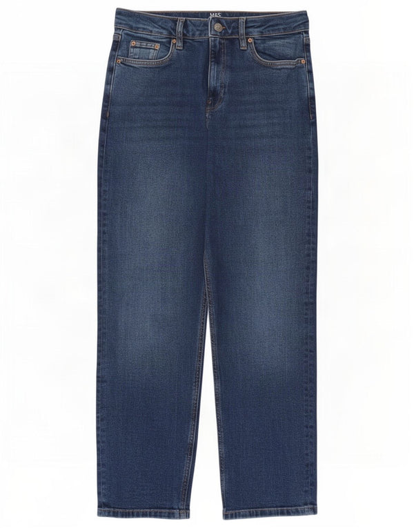 Jeans Boyfriend Tapered da donna Marks & Spencer UK 10 Small W30 L28 Blu