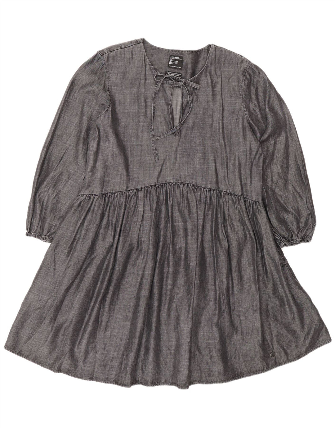 Abito a trapezio da donna a maniche lunghe Superdry UK 12 Lyocell grigio medio