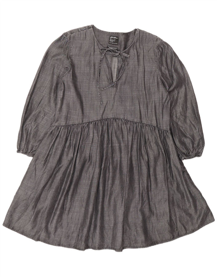 Abito a trapezio da donna a maniche lunghe Superdry UK 12 Lyocell grigio medio