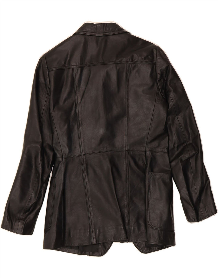 VINTAGE Womens Leather Jacket IT 44 Medium Black Vintage Vintage and Second-Hand Vintage from Messina Hembry 