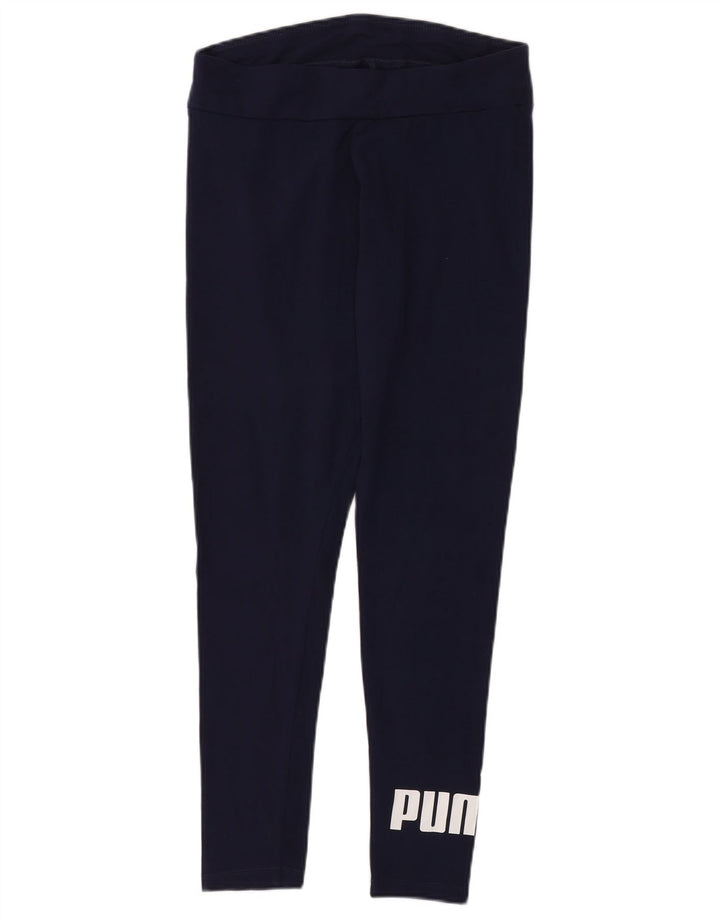 Leggings grafici da donna Puma UK 12 cotone medio blu navy