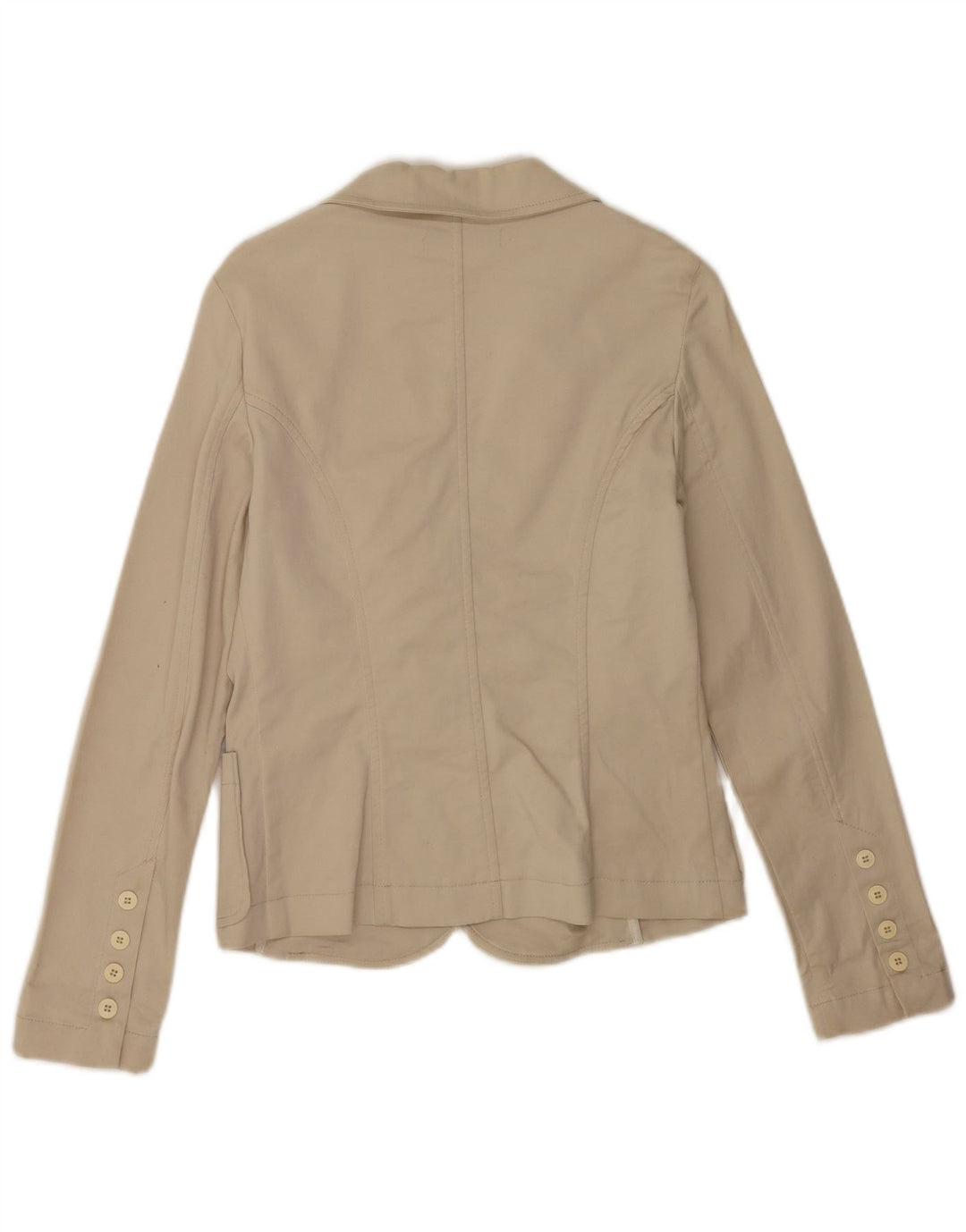 Giacca blazer a 2 bottoni da donna Zara UK 14 grande cotone beige