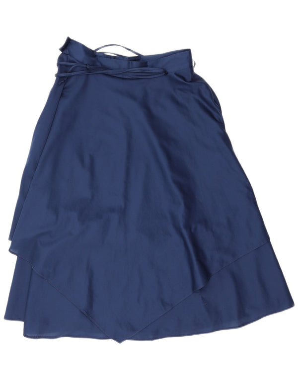 Gonna asimmetrica vintage da donna W26 piccola blu navy