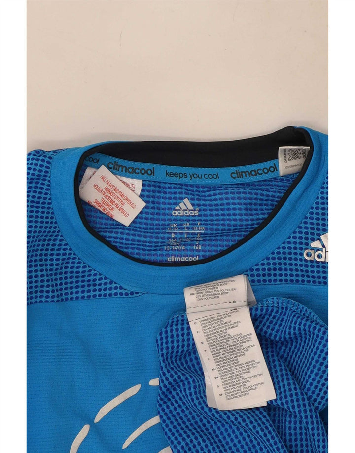 T-shirt grafica Adidas da ragazzo Climacool 13-14 anni in poliestere blu