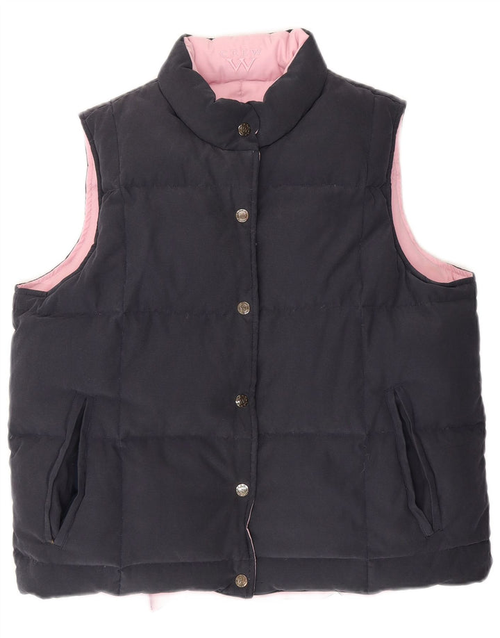 CREW CLOTHING Gilet imbottito reversibile da donna UK 16 grande poliestere rosa