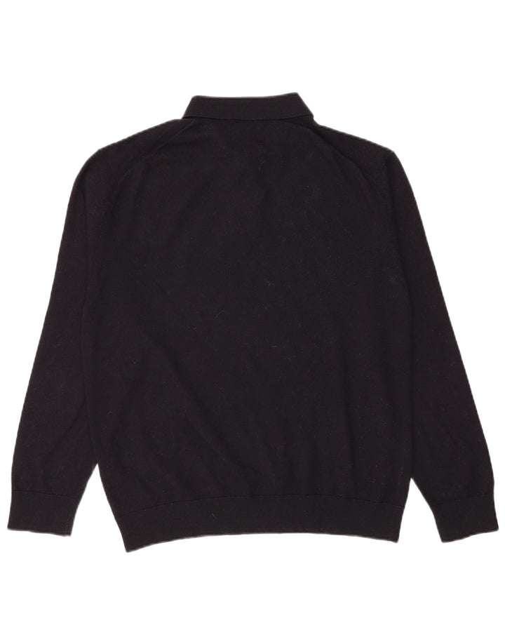 Maglione Zara da uomo con collo alto XL in lana blu navy