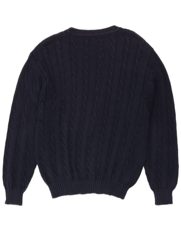 Maglione cardigan da uomo BENETTON grande in cotone blu navy