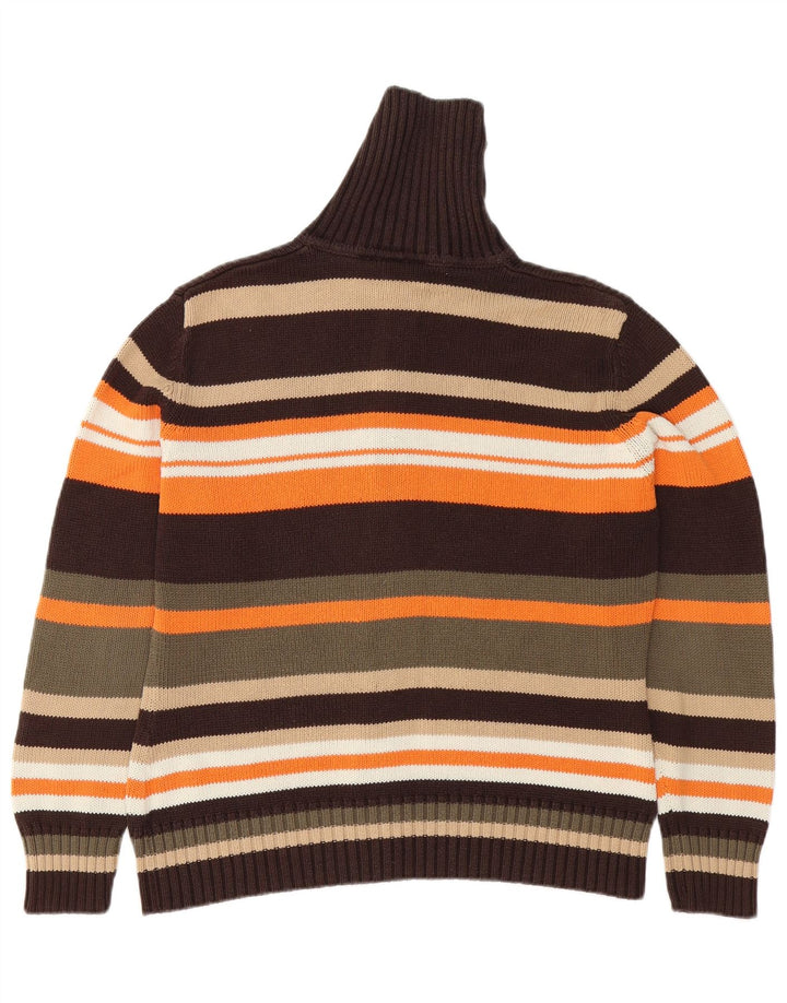 Maglione cardigan da donna VINTAGE UK 14/16 Grandi righe multicolori