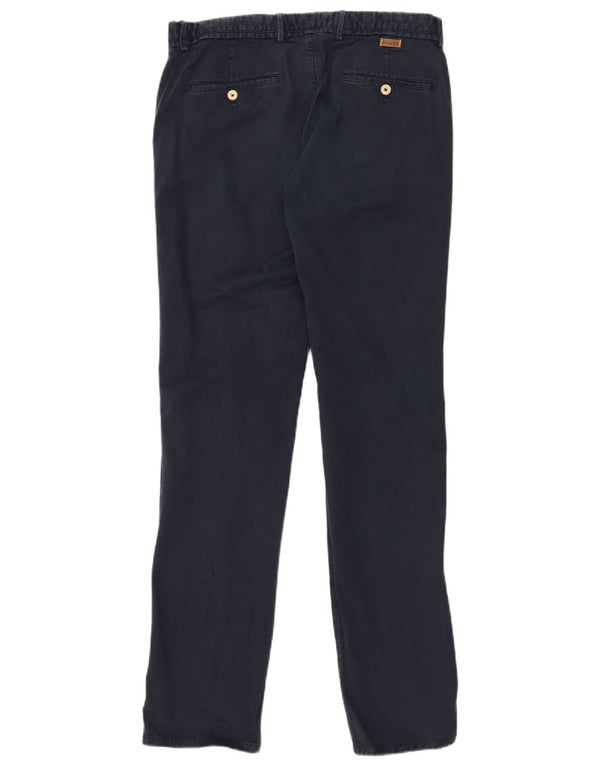 MASSIMO DUTTI Mens Slim Fit Chino Trousers EU 42 Large W32 L34 Navy Blue