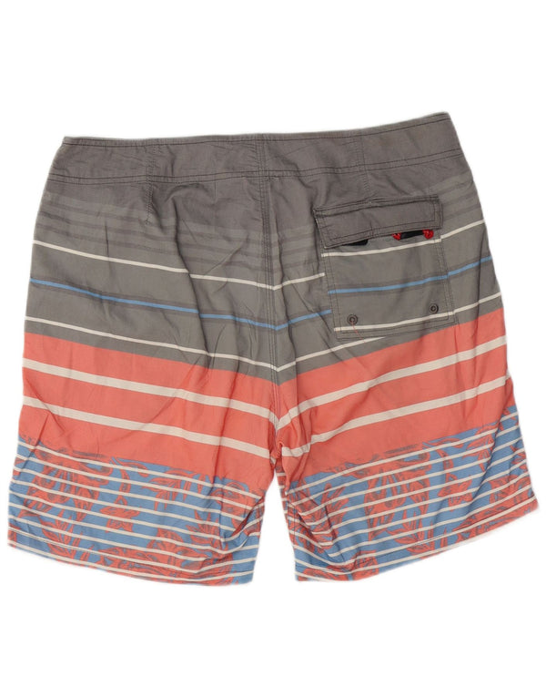 QUIKSILVER Mens Swimming Shorts Large  Multicoloured Striped Cotton