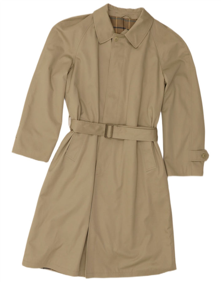 Trench da uomo vintage IT 46 piccolo in poliestere beige