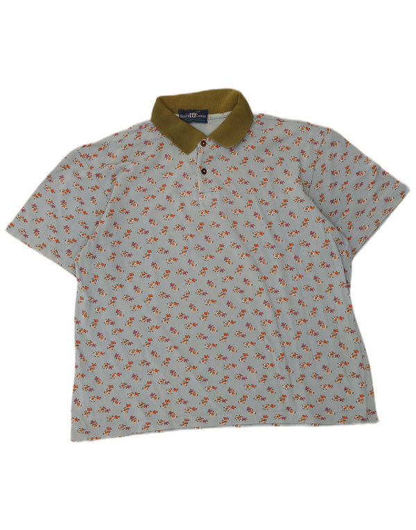 Polo da donna Henry Cottons UK 16 grande blu floreale