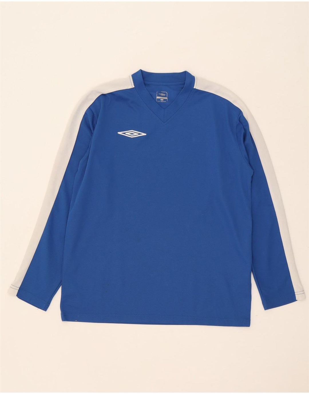 Top Umbro da uomo a maniche lunghe in poliestere color block blu medio