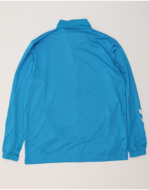 HUMMEL Mens Graphic Tracksuit Top Jacket Large Blue Polyester