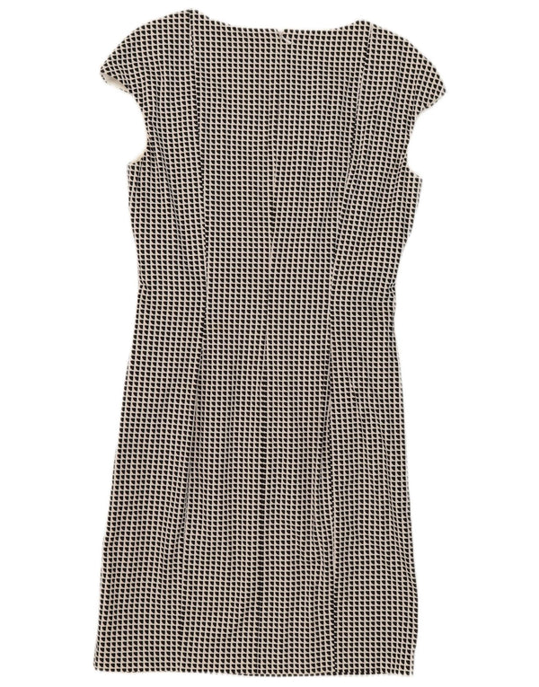 Abito Tubino Donna Armani Jeans IT 48 XL Cotone Geometrico Bianco