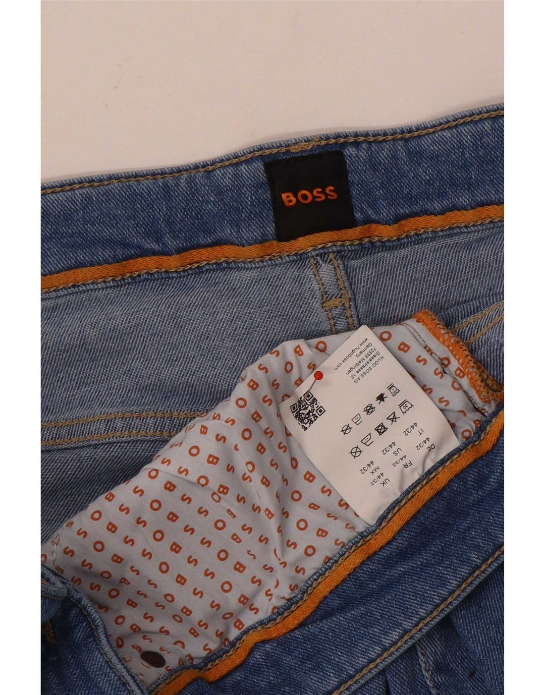 Jeans dritti da uomo Hugo Boss W44 L32 cotone blu