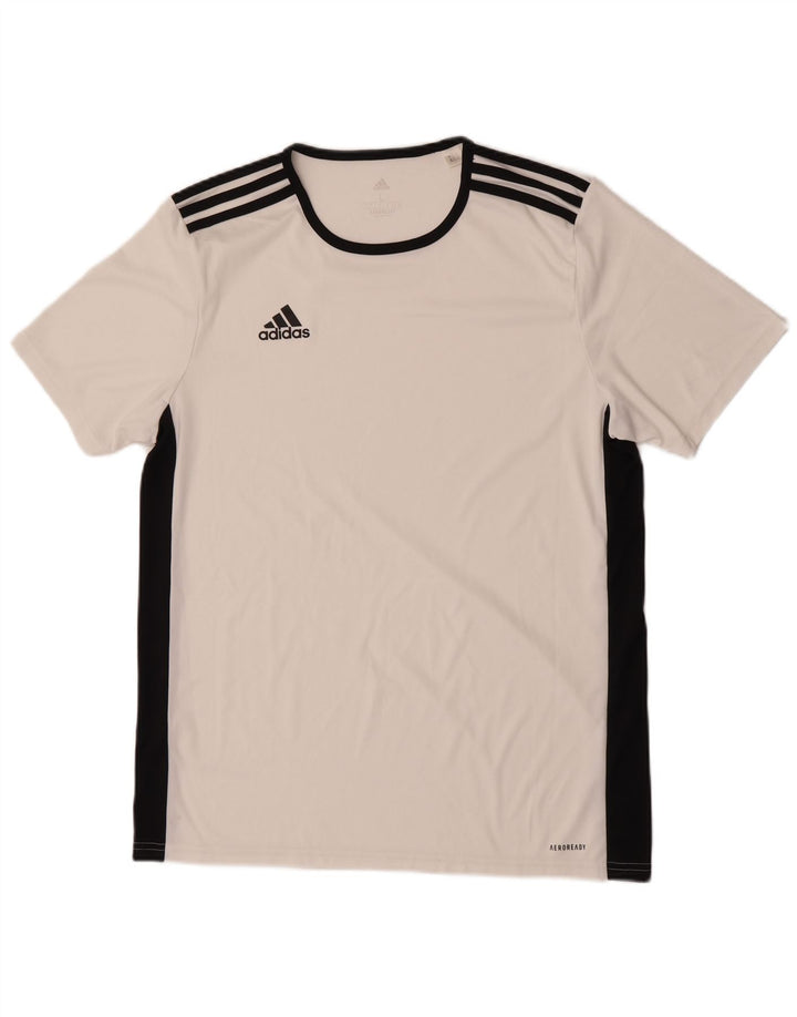 T-shirt Adidas Aeroready da uomo, grande, in poliestere color block bianco