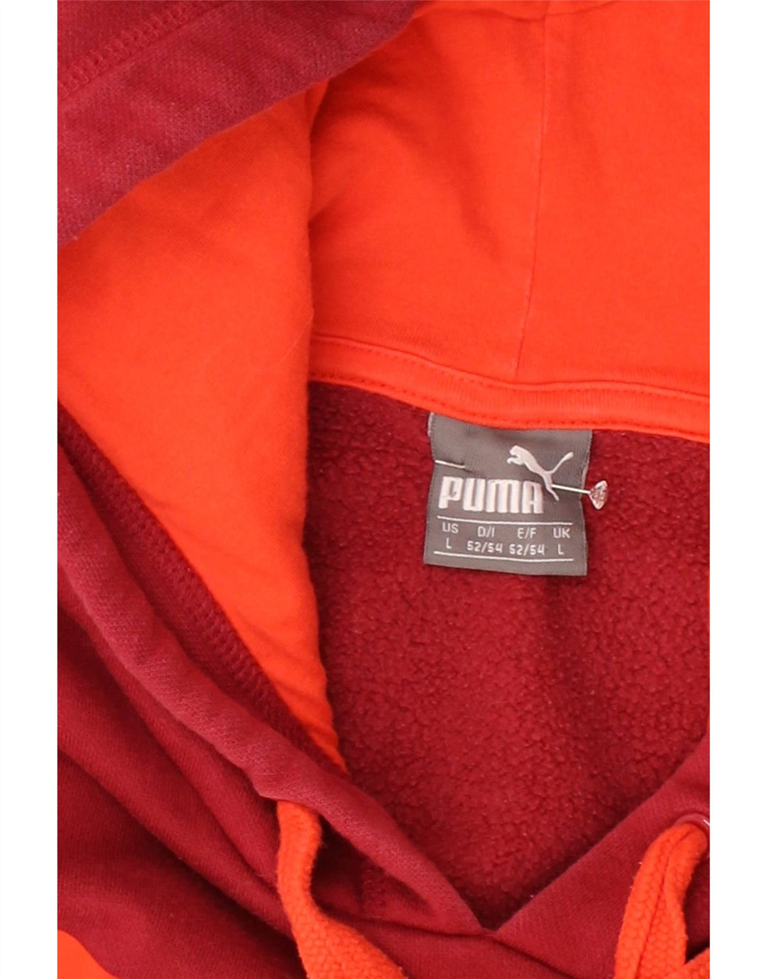 PUMA Mens Graphic Hoodie Jumper Large Red Cotton Vintage Puma and Second-Hand Puma from Messina Hembry 
