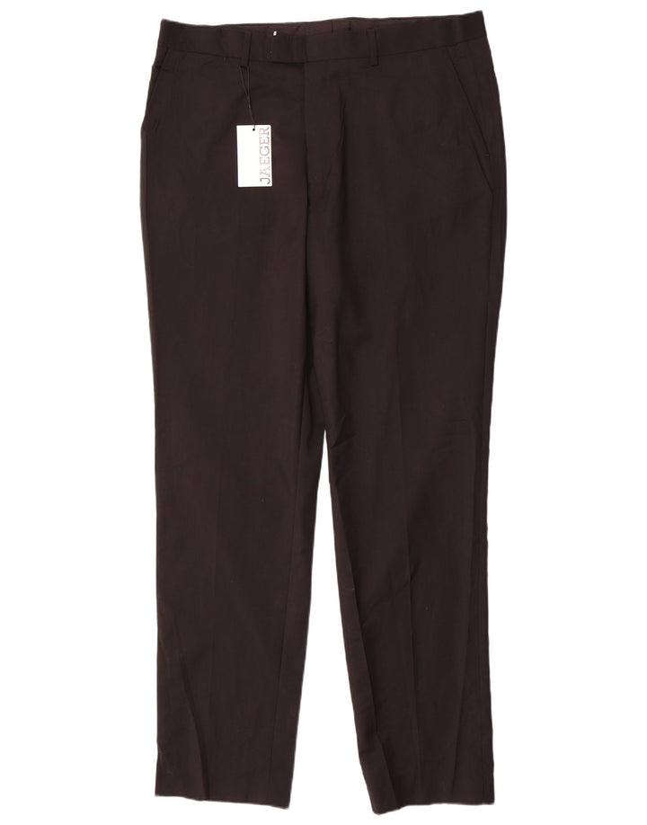 Pantaloni casual slim da uomo Jaeger W38 L33 lana nera