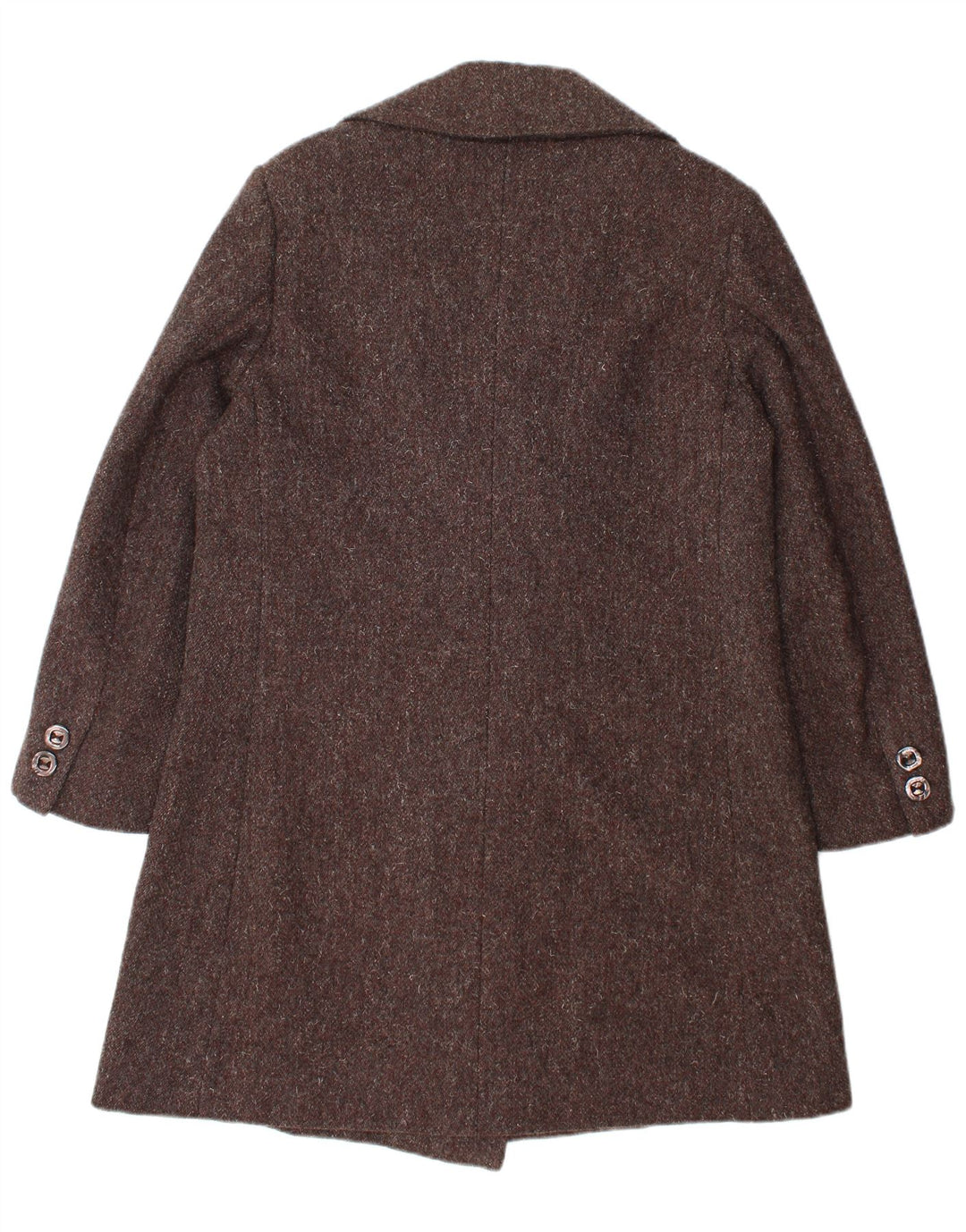 Cappotto doppiopetto vintage da donna UK 14 Marrone medio screziato