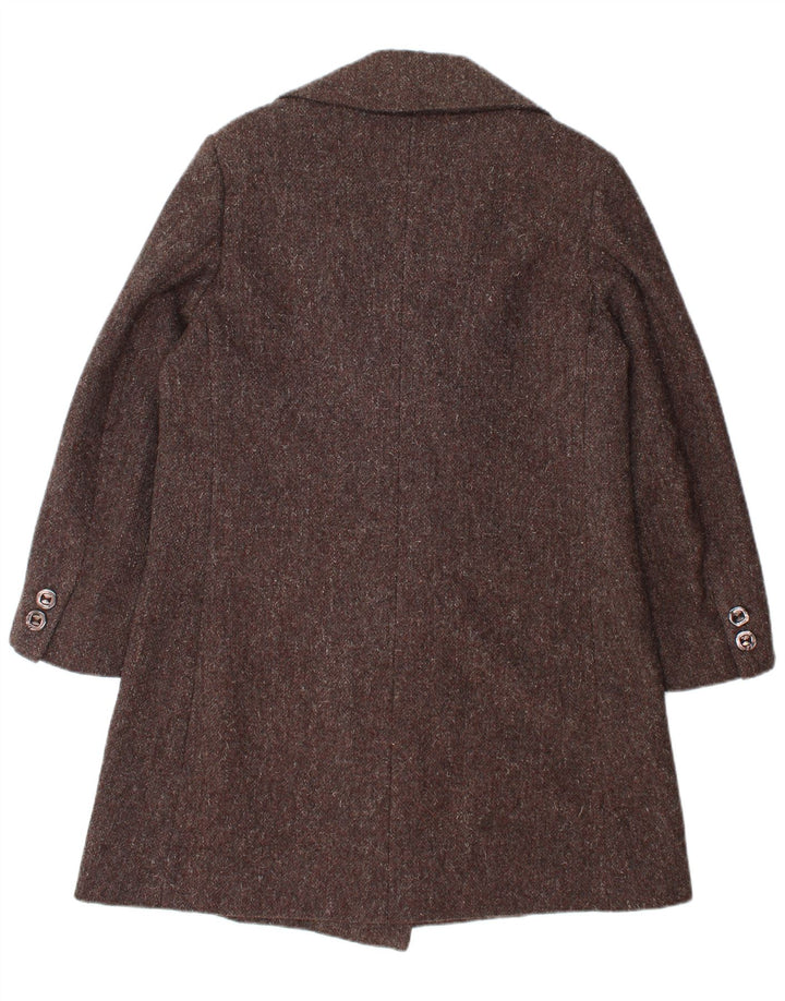 Cappotto doppiopetto vintage da donna UK 14 Marrone medio screziato