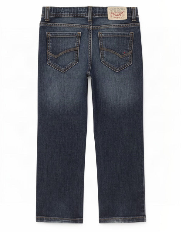 Tommy Hilfiger Ragazzi Jeans dritti 4-5 anni W22 L18 Blu Cotone