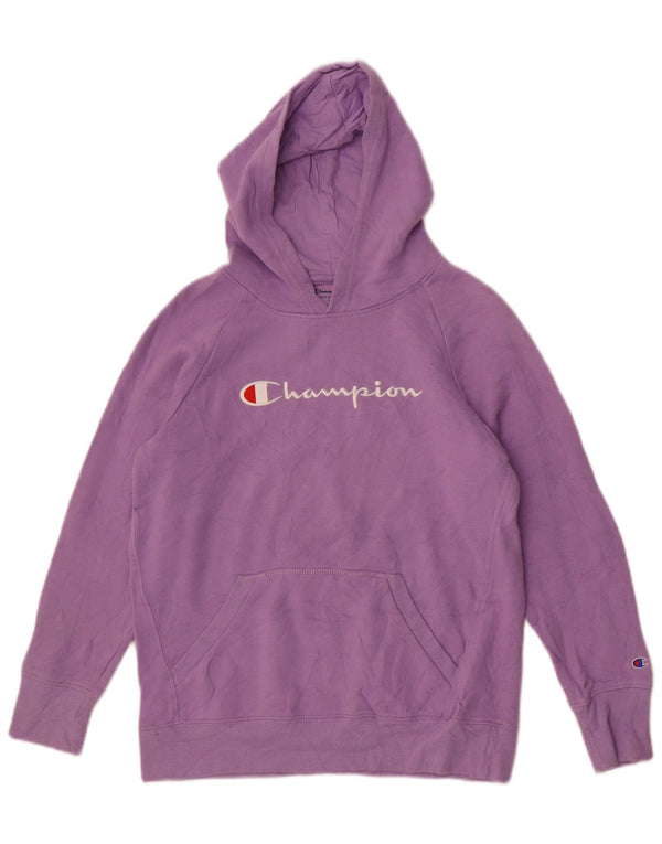 Felpa con cappuccio grafica per ragazze Champion 13-14 anni XL in cotone viola