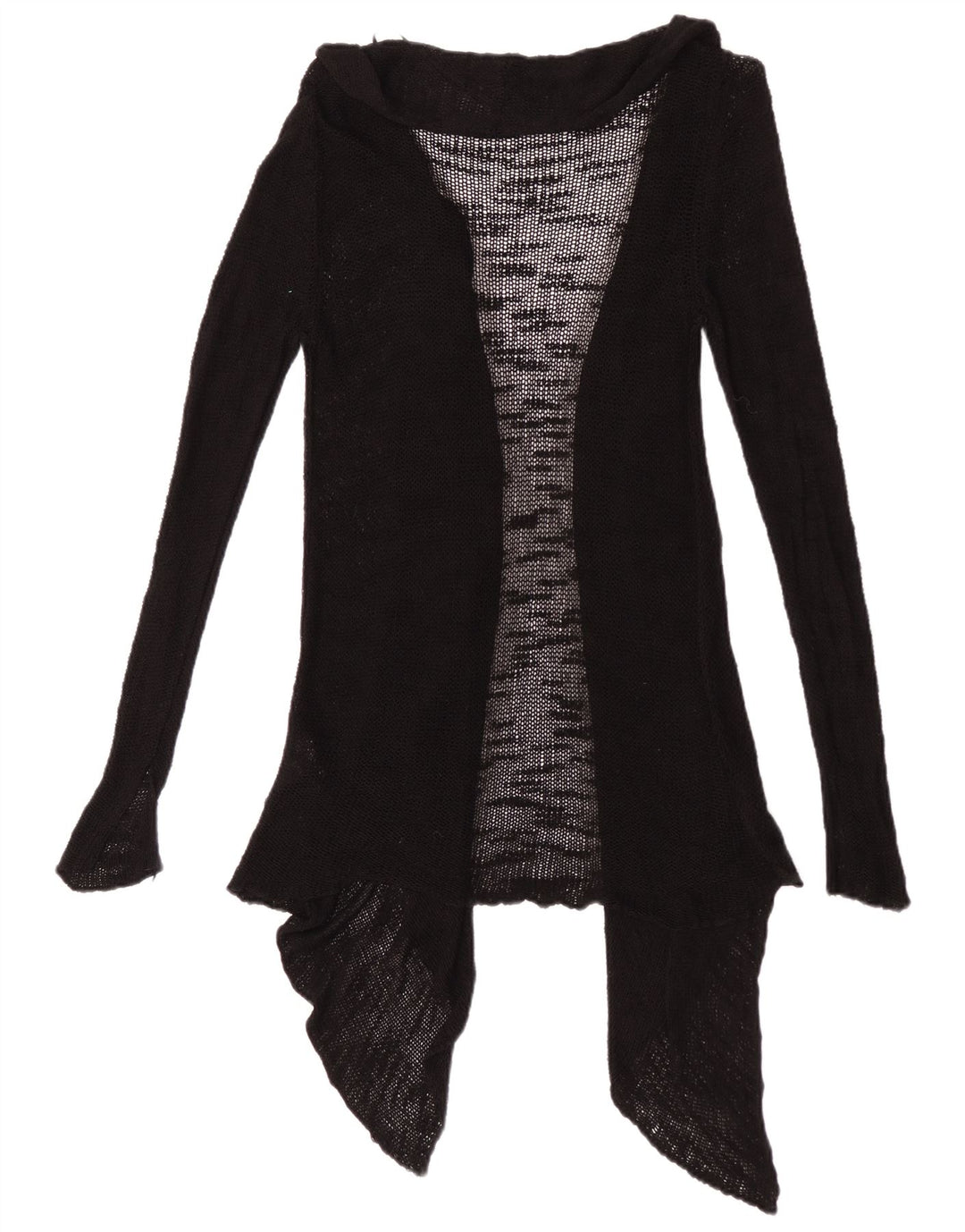 Maglione cardigan aperto trasparente da donna Zara UK 12 viscosa nera media