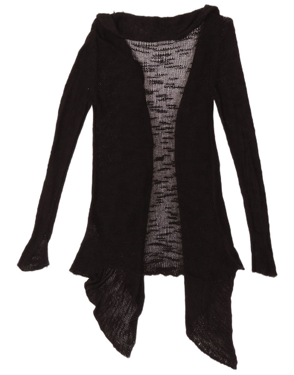 Maglione cardigan aperto trasparente da donna Zara UK 12 viscosa nera media