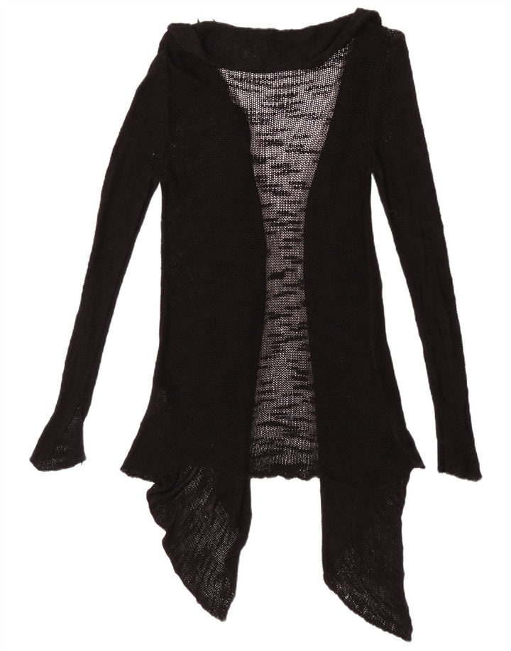 Maglione cardigan aperto trasparente da donna Zara UK 12 viscosa nera media