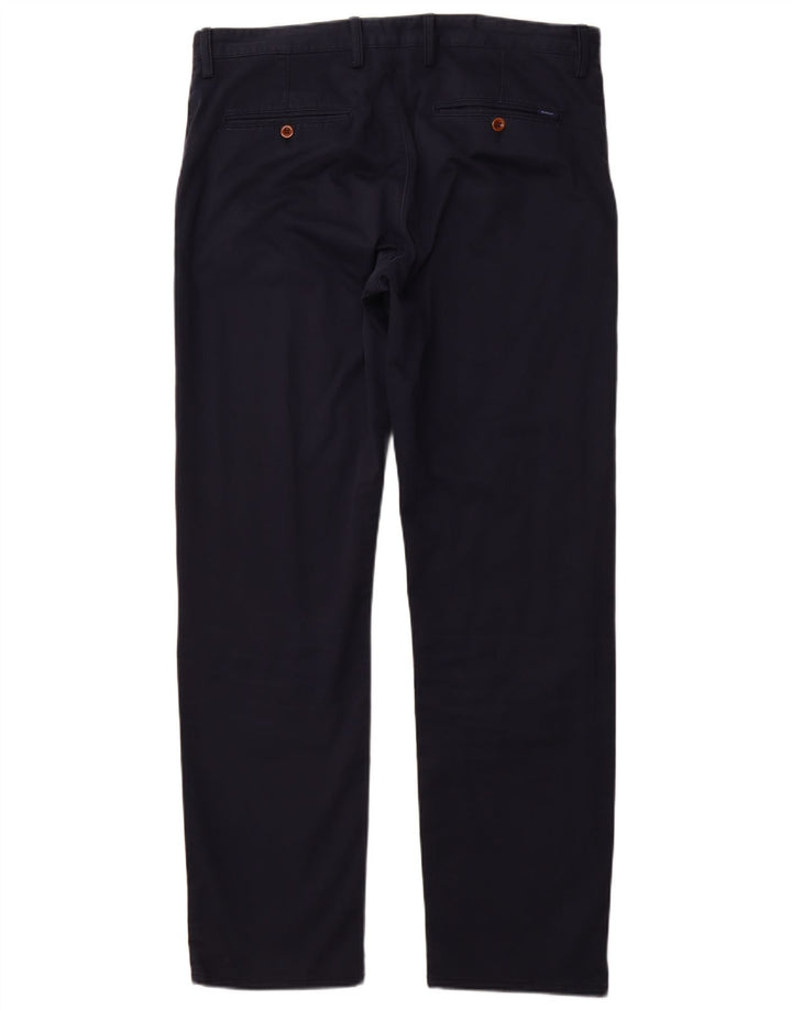 Pantaloni chino dritti da uomo GANT W36 L34 cotone blu navy