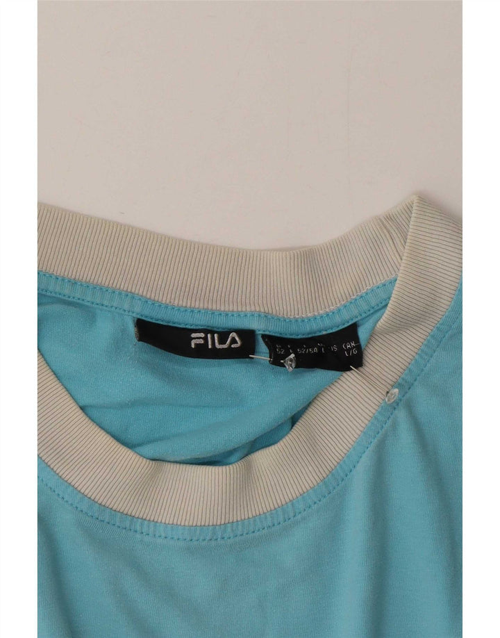 T-shirt Fila da uomo Top Large blu color block
